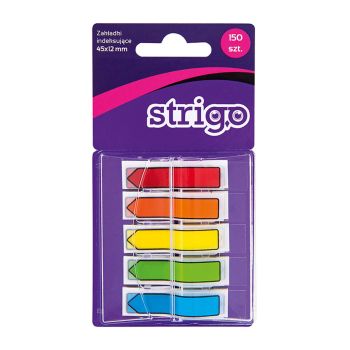 Zakładki indeksujące STRIGO, format 45x12, 5 kolorów, 150 kartek