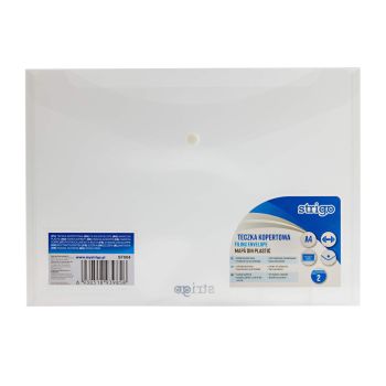 Teczka kopertowa STRIGO PP A4, pozioma, transparentna