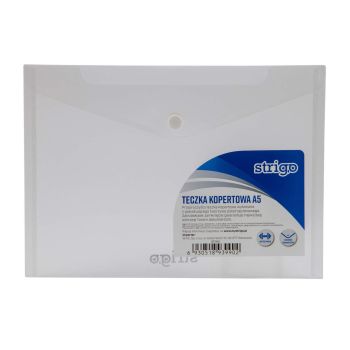 Teczka kopertowa STRIGO PP A5, pozioma, transparentna