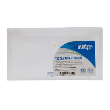 Teczka kopertowa STRIGO PP DL, pozioma, transparentna