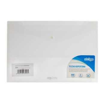 Teczka kopertowa STRIGO PP A4 plus, pozioma, transparentna