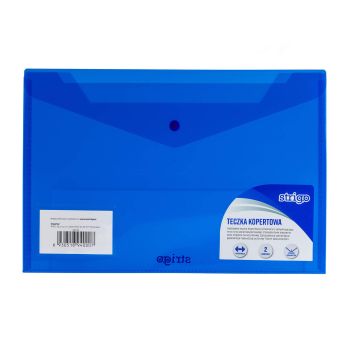 Teczka kopertowa STRIGO PP A4 plus, pozioma, niebieska