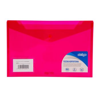 Teczka kopertowa STRIGO PP A4 plus, pozioma, różowa