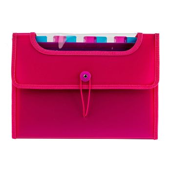 Teczka VFILE STRIGO A4 z 12 przekładkami, różowa