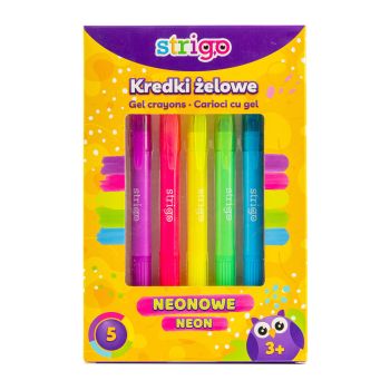 Kredki żelowe STRIGO neonowe 5 kolorów