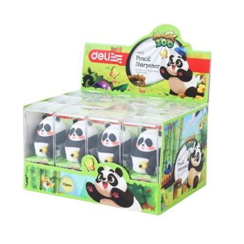 Deli Temperówka do Ołówków PANDA na jeden otwór, biała