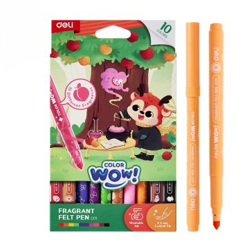 Flamastry pachnące seria Color WOW 10 kolorów DELI