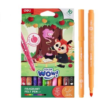 Flamastry pachnące seria Color WOW 10 kolorów DELI
