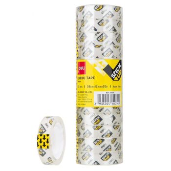 Taśma klejąca bezbarwna Deli opakowanie 12 rolek 12mm x 18,3m