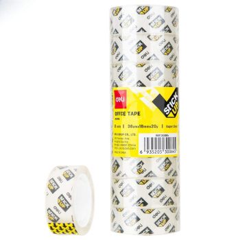 Taśma klejąca bezbarwna Deli opakowanie 8 rolek 18mm x 18,3m