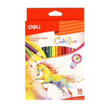 Kredki ołówkowe Deli C00310 trójkątne zestaw 18 kolorów ColoRun