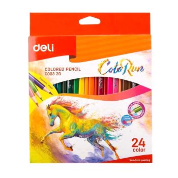 Kredki ołówkowe Deli C00320 trójkątne zestaw 24 kolorów ColoRun
