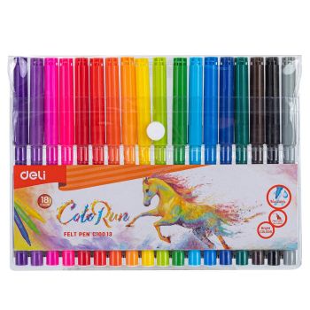 Flamastry Deli C10013 18 kolorów ColoRun