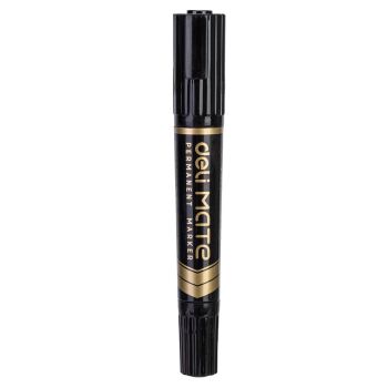 Marker permanentny wodoodporny dwustronny 2-6mm & 1,5mm czarny DELI