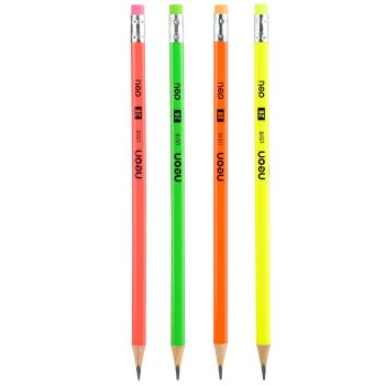 Zestaw 50 sztuk neonowych ołówków 2B DELI tuba