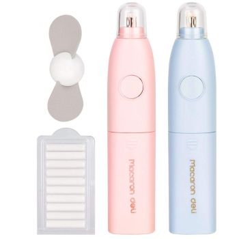 Gumka elektryczna Deli EH02701 z wiatraczkiem, mix kolorów (Coral Pink / Mist Blue)