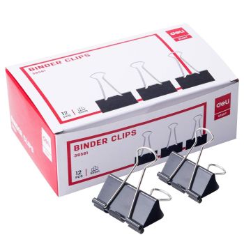 Klips do akt 51 mm Deli 38561 czarne opak. 12 sztuk