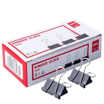 Klips do akt 32mm Deli 38563 czarne opak. 12 sztuk