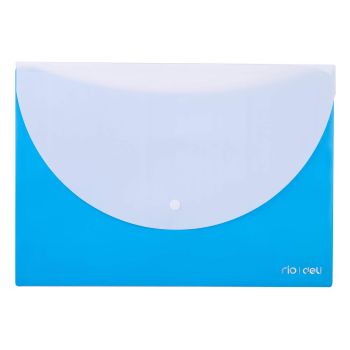 Niebieska teczka kopertowa Deli na zatrzask A4 seria RIO