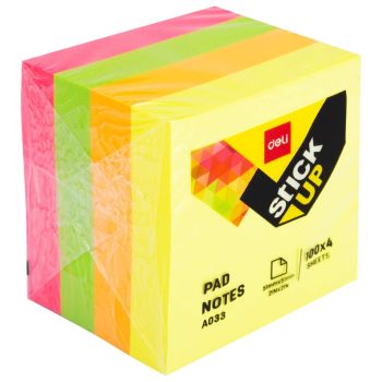 Notes samoprzylepny Deli A03303 51mm*51mm 4*100 sztuk mix kolorów