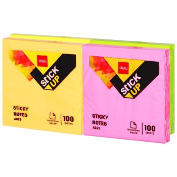 Notes samoprzylepny Deli A02303 76mm*76mm 100 kartek mix kolorów