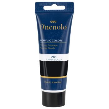 Czarna farba akrylowa Deli seria finenolo 75ml