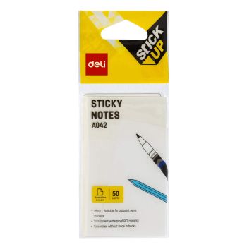 Notes samoprzylepny Deli 76x51mm 50 kartek transparentny