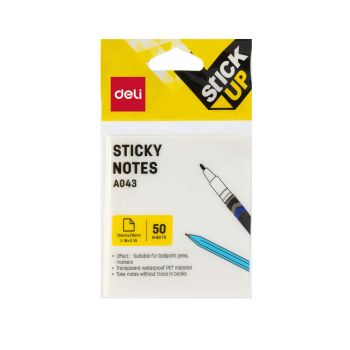 Transparentny notes samoprzylepny Deli 76x76mm