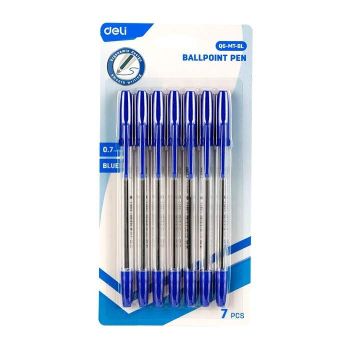 DELI DŁUGOPIS OLEJOWY 0.7 MM NIEBIESKI 7SZT BLISTER