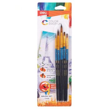 Zestaw pędzli Color Emotion DELI włosie Pony hair 5 szt blister 