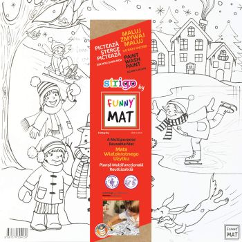 Biała mata Strigo by Funny Mat Zabawa na śniegu 40 x 40 cm + flamastry