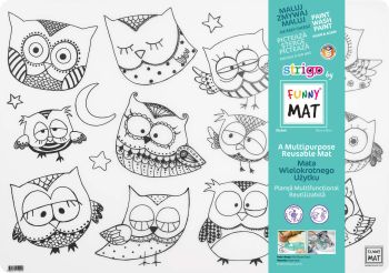 Transparentna mata Strigo by Funny Mat Sowy 68 x 48 cm + flamastry