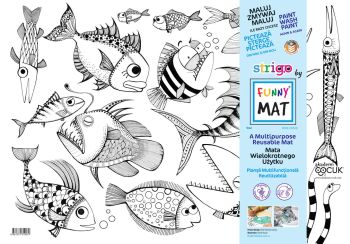 Transparentna mata Strigo by Funny Mat Piranie 48 x 33,5 cm + flamastry