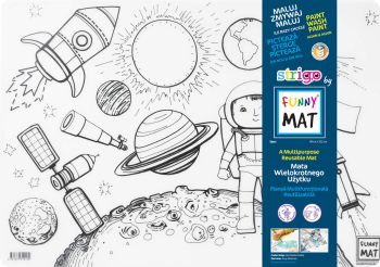 Transparentna mata Strigo by Funny Mat Space 48 x 33,5 cm + flamastry