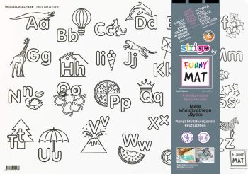 Biała mata Strigo by Funny Mat Alfabet 48 x 33,5 cm + flamastry
