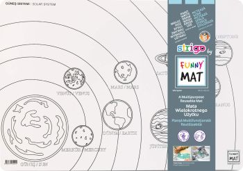 Biała mata Strigo by Funny Mat Układ Słoneczny 48 x 33,5 cm + flamastry