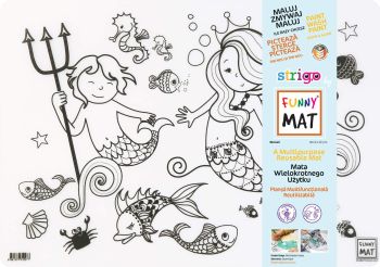 Transparentna mata Strigo by Funny Mat Syrena 48 x 33,5 cm + flamastry 