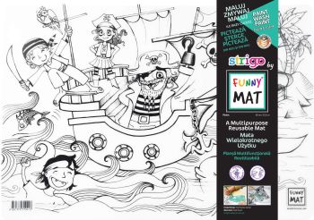 Transparentna mata Strigo by Funny Mat Piraci 48 x 33,5 cm + flamastry 