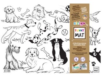 Transparentna mata Strigo by Funny Mat Psy 48 x 33,5 cm + flamastry