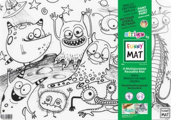 Transparentna mata Strigo by Funny Mat Kosmici 48 x 33,5 cm + flamastry