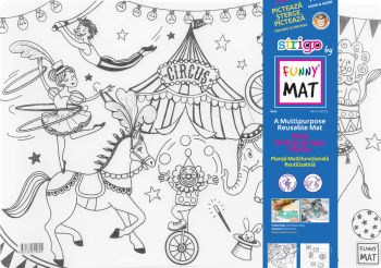 Transparentna mata Strigo by Funny Mat Circus 48 x 33,5 cm + flamastry