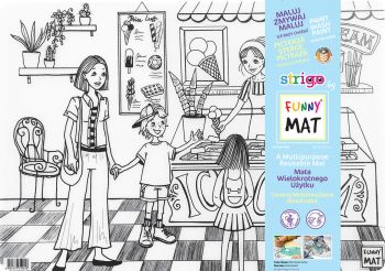 Transparentna mata Strigo by Funny Mat Lodziarnia 48 x 33,5 cm + flamastry 