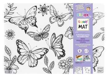 Transparentna mata Strigo by Funny Mat Motylki 48 x 33,5 cm + flamastry