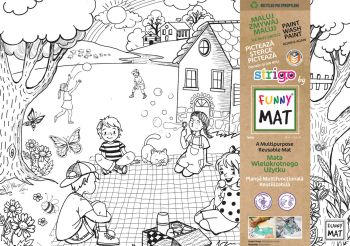 Biała mata Strigo by Funny Mat Wiosna 48 x 33,5 cm + flamastry