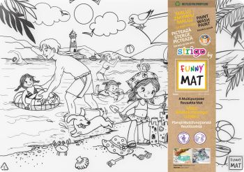 Biała mata Strigo by Funny Mat Lato 48 x 33,5 cm + flamastry