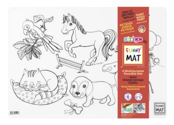 Transparentna mata Strigo by Funny Mat Zwierzęta Domowe 48 x 33,5 cm + flamastry