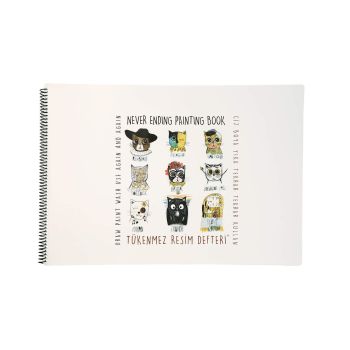 Wymazywalny blok poziomy Malarze Koty Strigo by Funny Mat, 35 x 50 cm + flamastry