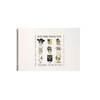 Wymazywalny kołonotatnik poziomy Malarze Koty Strigo by Funny Mat, 25 x 35 cm + flamastry