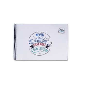 Wymazywalny kołonotatnik poziomy Napisy Strigo by Funny Mat, 25 x 35 cm + flamastry