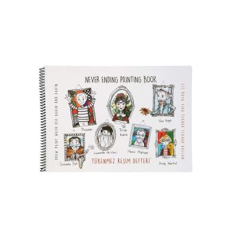 Wymazywalny kołonotatnik poziomy Malarze w ramkach Strigo by Funny Mat, 25 x 35 cm + flamastry